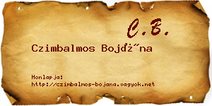 Czimbalmos Bojána névjegykártya